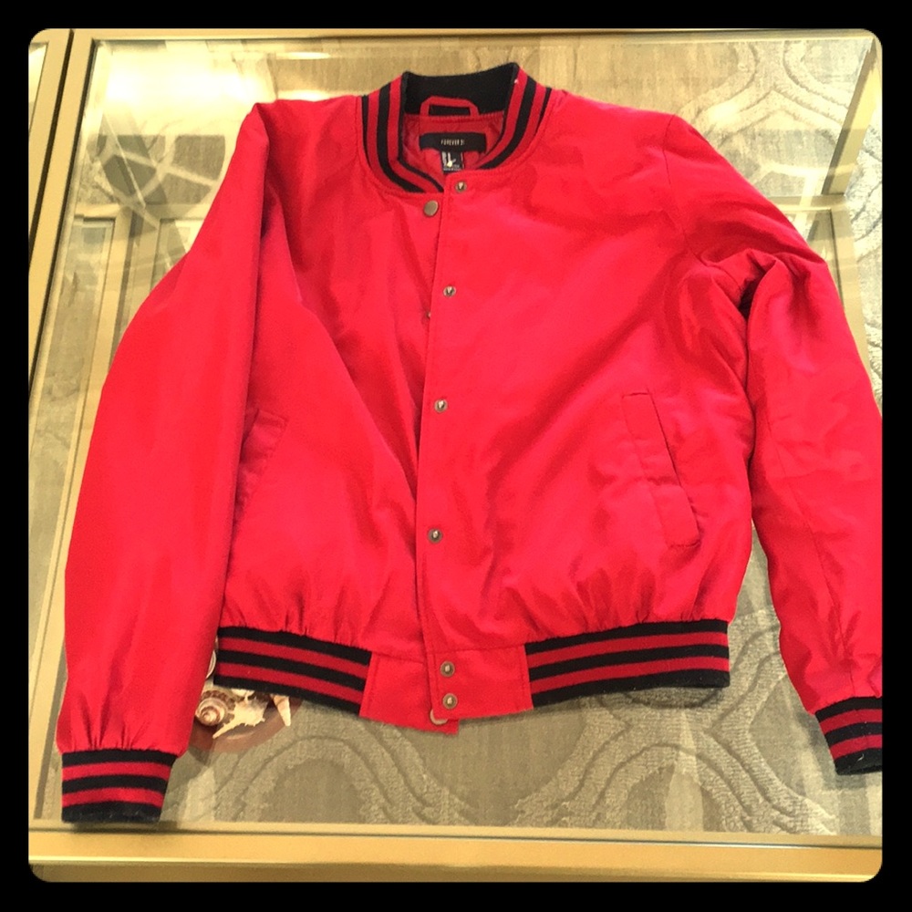 Forever21 burgundy and black “bomber” jacket